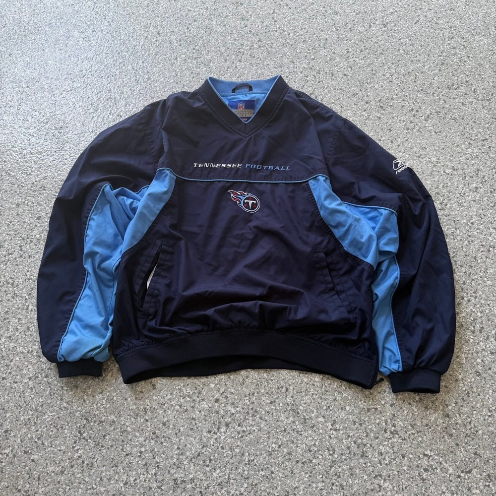 Vintage Reebok Tennessee Titans Windbreaker Pullover Men's Large Blue NFL